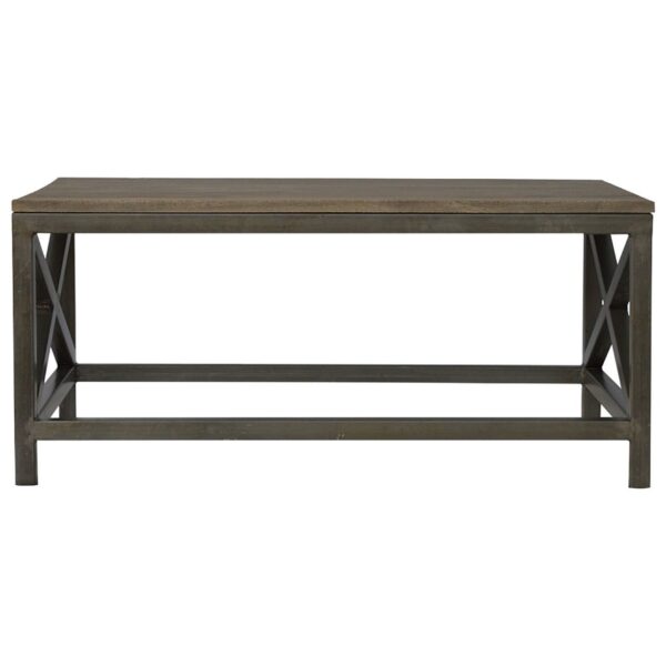 Industrial Cross Metal Coffee Table - Pewter