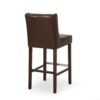 Modern Minimalist Metal Leg Bar Stool - Dark Brown - Image 7