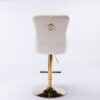 Thick Golden Swivel Velvet Barstools Adjusatble Seat Height From 27-35", Modern Upholstered Bar Stools With Backs Comfortable Tufted For Home Pub And Kitchen Island (Set of 2) - Beige - Image 6