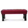 Hilton - Ottoman Bench With Button Tufting And Half - Circle Legs - Red - Image 4