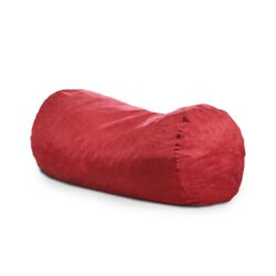 Jasper - Traditional 8 Foot Cylindrical Suede Bean Bag - Red