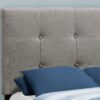 Twin Size Bed, Upholstered, Frame Only, Transitional - Gray - Image 2