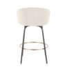 Claire - Contemporary / Glam Fixed Height Counter Stool With Swivel With Accents (Set of 2) - Cream - Image 5