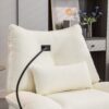 270 Swivel Glider Recliner Chair, Power Recliner Rocking Chair, USB Port Charge For Nursery Chair With Atmosphere Lamp For Living Room Bedroom Apartment - White - Image 21