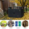 Garbage Bin Shed Stores 2 Trash Cans Metal Outdoor Bin Shed For Garbage Storage, Stainless Galvanized Steel, Bin Shed For Garden Yard Lawn - Charcoal - Image 3