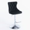Swivel Velvet Barstools Adjusatble Seat Height From 25-33", Modern Upholstered Chrome Base Bar Stools With Backs Comfortable Tufted For Home Pub And Kitchen Island (Set of 2) - Black - Image 5