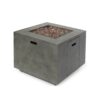 Modern Iron Square Fire Pit With 50, 000 Btu Output - Stone Gray - Image 6