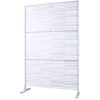Outdoor & Indoor Freestanding Metal Privacy Screen, Decorative Privacy Fence Panels - White - Image 4