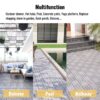 10 Piece Interlocking Deck Tiles Checker Pattern, Square Acacia Hardwood Outdoor Flooring For Patio, Bancony, Pool Side - Light Gray - Image 36