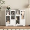 Modern Painted Cabinet With Glass Doors And Drawer - White - Image 12