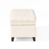 Juliana - Contemporary Storage Ottoman With Button Tufted Diamond Stitching - Beige - Image 8