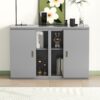 Queen Size Murphy Bed With Shelves, Cabinets And USB Ports - Gray - Image 16