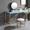 Midriaks - Writing Desk With USB - Gold / Light Blue - Image 8