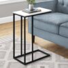 Accent Table, C - Shaped, Contemporary And Modern - White / Black - Image 4