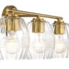 Luster - 3 Lights Vanity With Clear For Bathrooms Above Mirror Wall Lamp Satin - Clear / Gold - Image 3