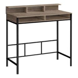 Computer Desk, Home Office, Standing, Storage Shelves, Laptop, Contemporary & Modern - Taupe