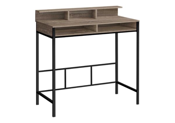 Computer Desk, Home Office, Standing, Storage Shelves, Laptop, Contemporary & Modern - Taupe