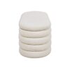 Fuji - Upholstered Oval Storage Bench - Ivory White - Image 3