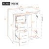 Bathroom Vanity With Ceramic Sink Combo, Frame Bathroom Storage Cabinet, Freestanding Vanity Set With 3 Drawers & Soft Closing Doors - Black - Image 8