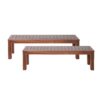 Acacia Wood Outdoor Bench With Beautiful Slat Paneling - Dark Brown - Image 2