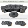Home Theater Seating Manual Recliner With Cup Holder, Hide - Away Storage Reclining Sofa For Living Room, Home Theater - Gray - Image 3