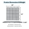 Interlocking Deck Tiles Plastic Waterproof Outdoor All Weather Anti-Slip Bathroom Shower Balcony Porch Strong Weight Capacity Upto 6613 Lbs, Rosette Pattern Pack Of 24 - Gray - Image 4