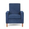 Mid Century Modern Club Chair With Upholstery And Rubberwood Legs - Navy Blue - Image 4