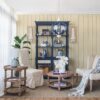 4 Tiered Wooden Shelf With Two Drawers, Farmhouse Wood Bookcase Display Storage Shelf Etageres - Antique Navy Blue - Image 12