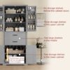 Elegant Storage Cabinet With Multi Functional Space, 2 Drawers With Slide Rails, Adjustable Shelf - Gray - Image 7