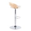 Cassis - Mid-Century Modern Adjustable Barstool With Swivel (Set of 2) - Chrome / Natural / Cream - Image 3