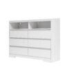 6 Drawer Dresser For Bedroom With LED Lights, Sturdy Frame - White - Image 15