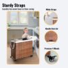 Laundry Hamper With Lid PE Rattan Powder Coating Frame Clothes Hampers With 2 Removable Bags, Wheels, 160L - Brown - Image 35