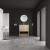 Modern 30" Freestanding Bathroom Vanity With Ceramic Sink And 2 Soft Closing Doors - Oak - Image 3