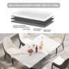 63" Modern Artificial Stone Crescent-Shaped Metal Legs, Can Accommodate 6-8 People - White / Black - Image 11