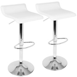 Ale - Contemporary Adjustable Barstool (Set of 2) - White