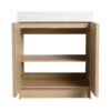 Contemporary 30" Freestanding Bathroom Vanity With White Resin Sink & Soft Close Cabinet Doors - Oak - Image 15