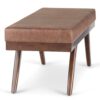 Chanelle - Mid Century Ottoman Bench - Distressed Umber Brown - Image 3