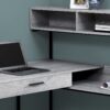Computer Desk, Home Office Corner, Storage Drawers, L Shape, Laptop, Contemporary & Modern - Gray - Image 2