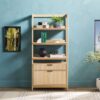 Transitional Wide Reeded Bookshelf With Drawers On Bottom - Oak - Image 10