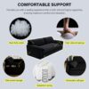 Queen Pull Out Sofa Bed, 3 In 1 Convertible Sleeper Sofa With Side Storage Multifunctional Velvet Loveseat Bed For Living Room - Black - Image 13