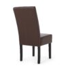Contemporary Dining Chair (Set of 2) With Upholstery And Rubberwood Legs - Dark Brown - Image 9