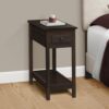 Accent End Table, 2 Tier, Storage Drawer, Transitional - Walnut - Image 4