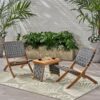 Kayla - Outdoor Foldable 2 Seater Chat Set - Brown / Gray - Image 2