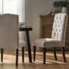 Harriet - Tufted Dining Chairs Upholstered With Solid Wood Frame (Set of 2) - Ivory - Image 5