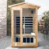 2 Person Far Infrared Old Fir Outdoor Sauna Room - Natural - Image 2
