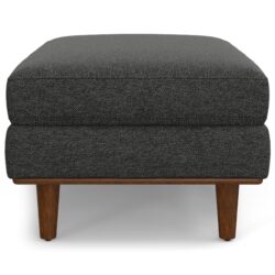 Morrison - Large Rectangular Ottoman - Charcoal Gray