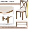6 Piece Kitchen Dining Table Set Wooden Rectangular Dining Table, 4 Chairs And Bench Family Furniture - Natural Cherry - Image 7