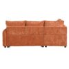 Convertible Sofa Bed Sectional Sofa Sleeper L-Shaped Sofa With A Storage Ottoman, Two Pillows, Two Power Sockets And Two USB Ports For Living Room - Orange - Image 22