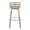 Cosini - Mid-Century Modern Fixed Height Barstool With Swivel With Round Footrest (Set of 2) - Light Gray / Cream - Image 5