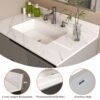 Bianco Carrara Venato Marble Vanity Top With Undermount Sink And Backsplash - White - Image 8